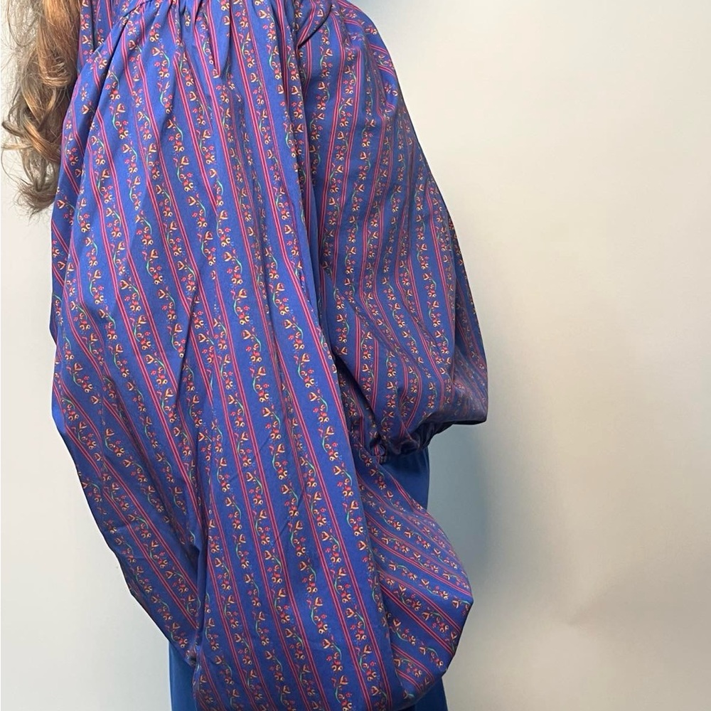 Caroline Constas Women's Blue and Pink Striped Top - Picture 3 of 10
